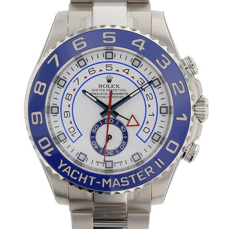 rolex yacht master ii white dial blue bezel|Rolex yachtmaster blue dial 40mm.